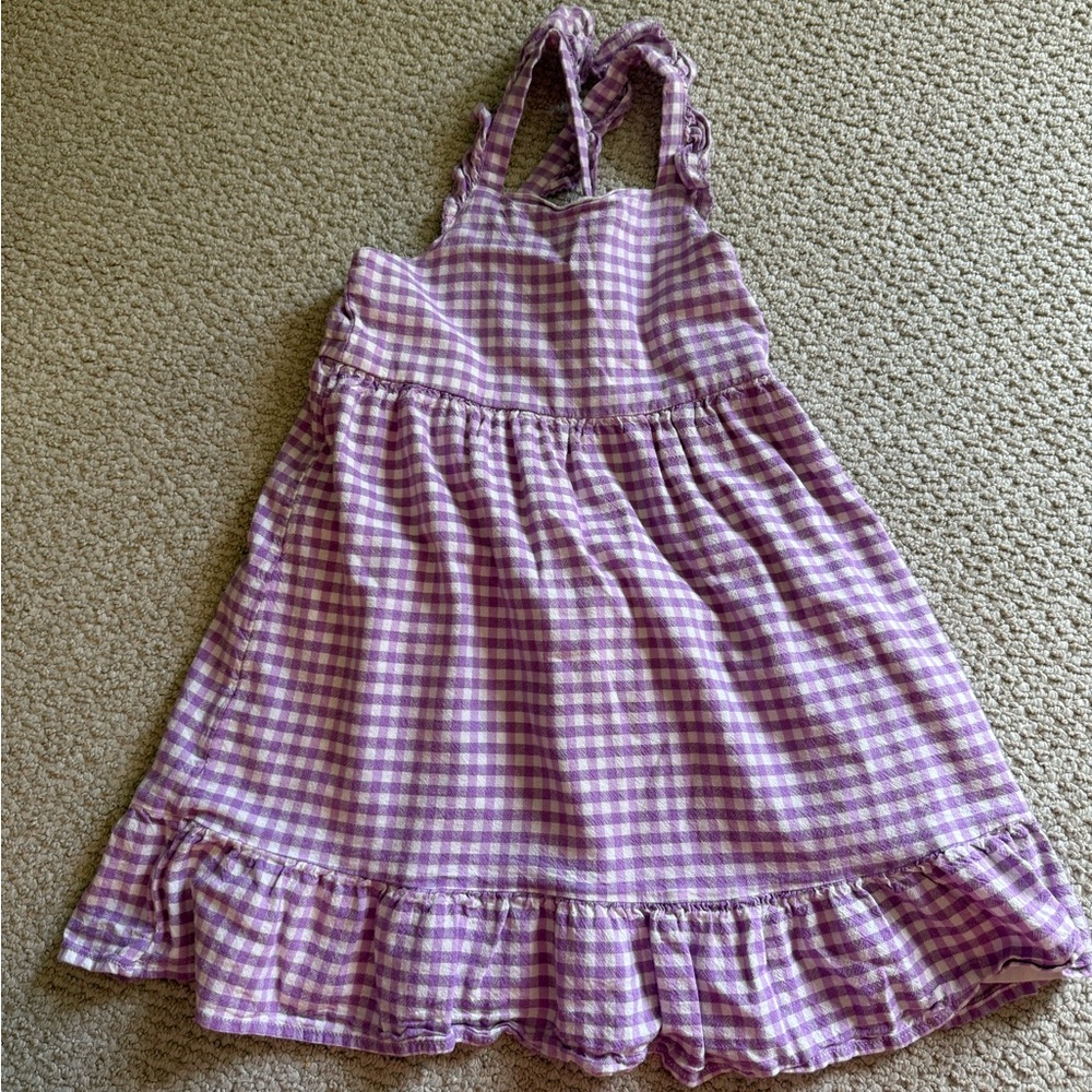 Girls Cat & Jack Purple Gingham Kids Casual Dress